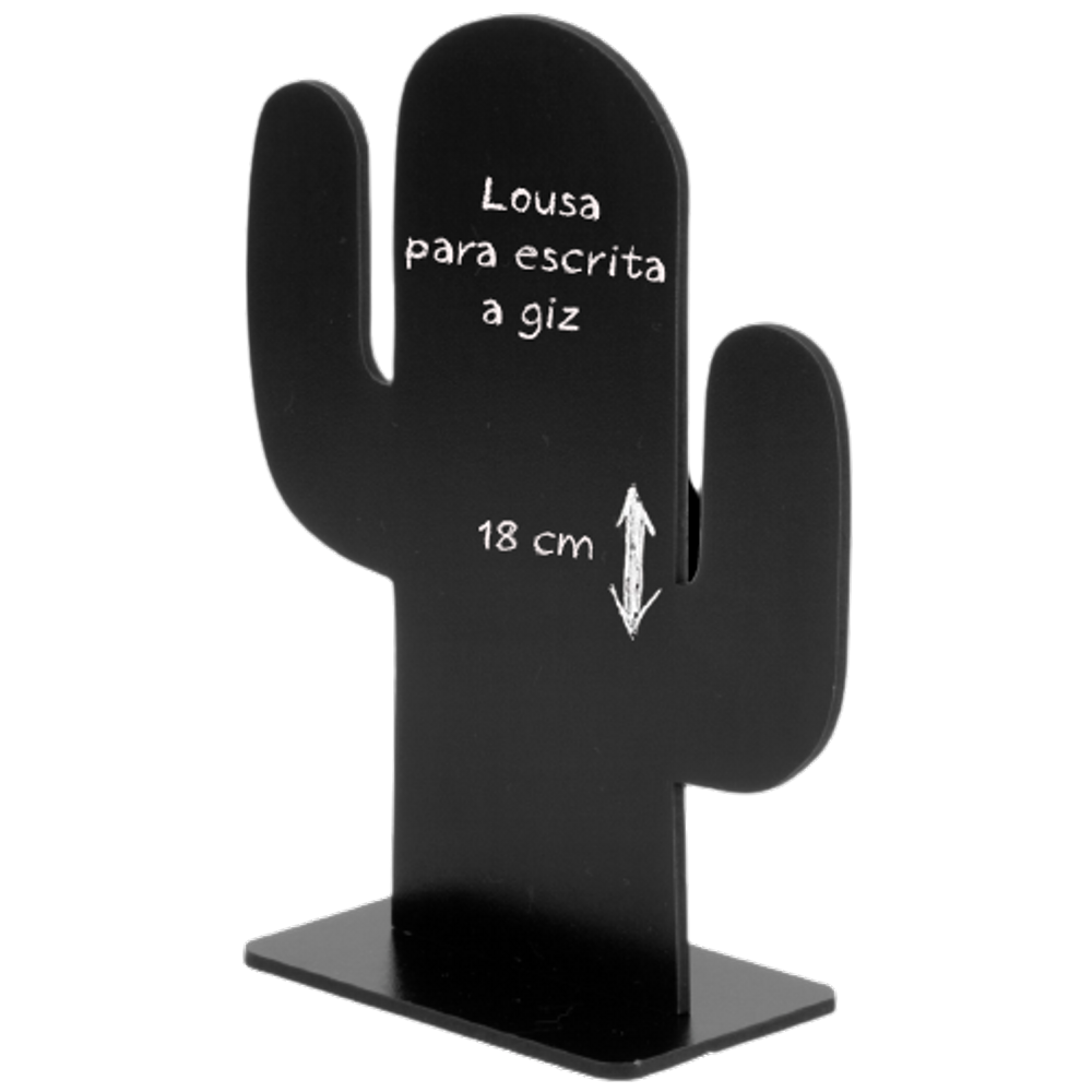 Lousa Memo Blackboard recado decoração Cacto 18cm Cortiarte