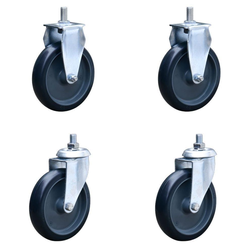 Kit c/ 4 Rodízios 2 fixa 2 c/ trava PVC 100mm Colson