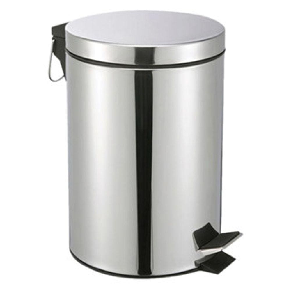 Lixeira De Aço Inox Redonda 5 Litros Casa Banheiro Lixo