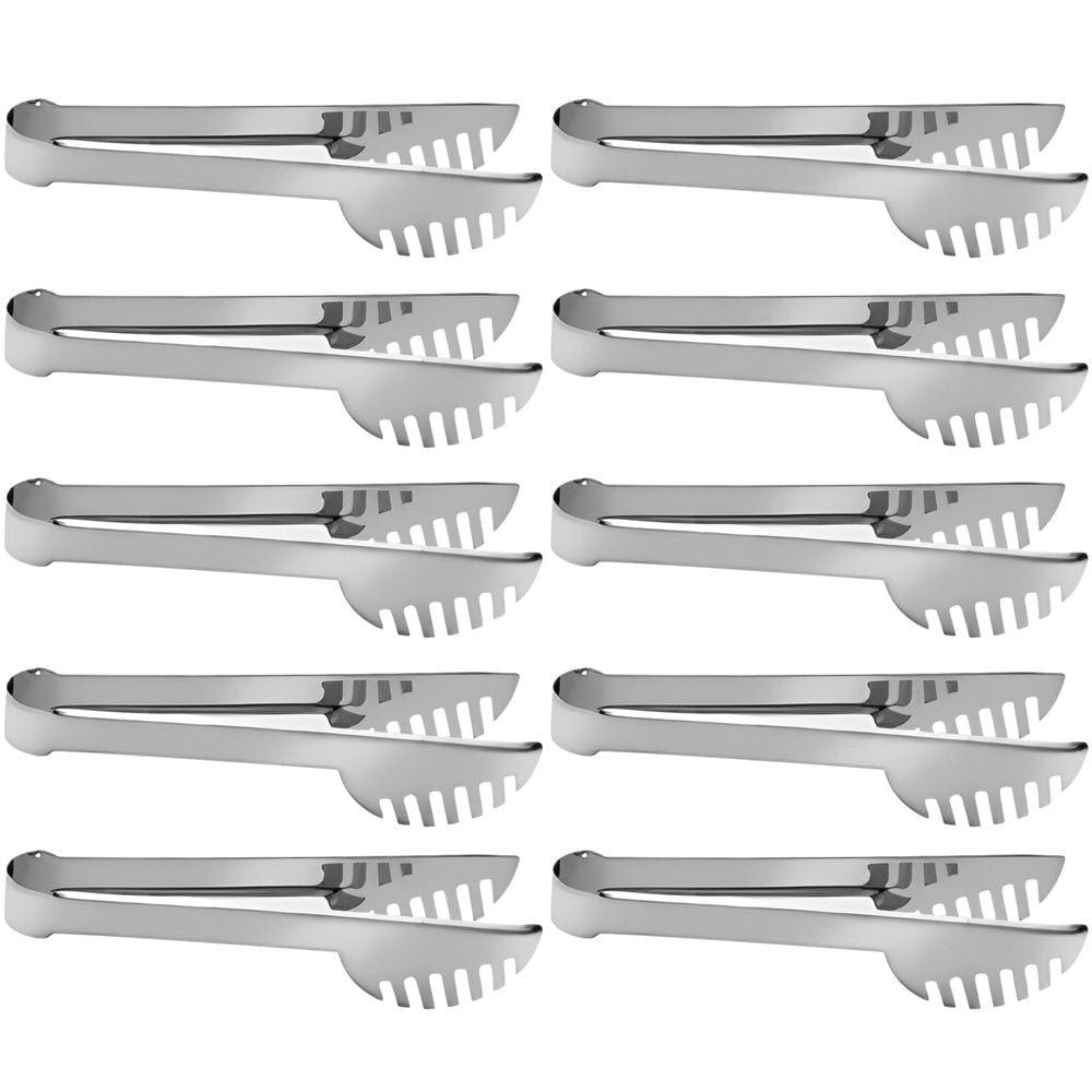 Kit 10 Pegador De Massa Salada Carne Pinça Universal Inox 17,5cm - AMZ