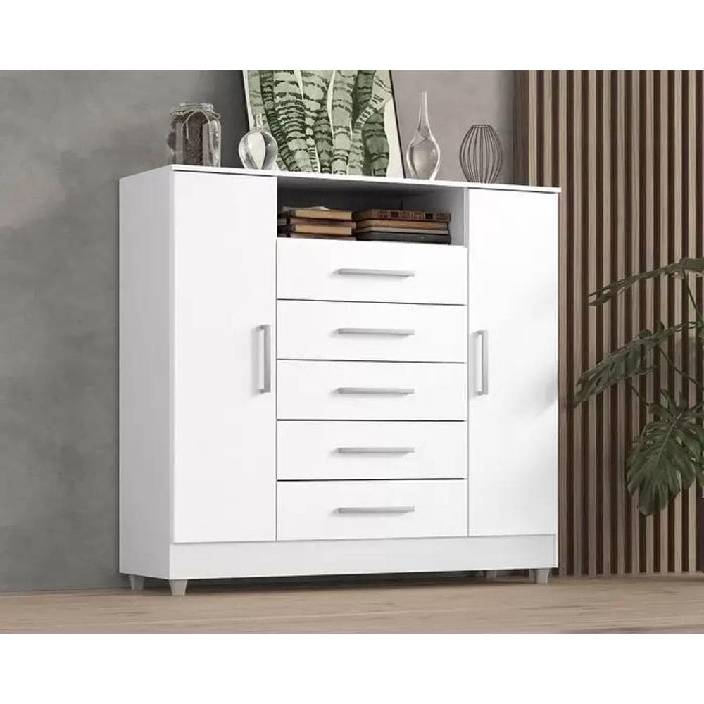 Cômoda 5 Gavetas 2 Portas Isabele - Quarta Divisão