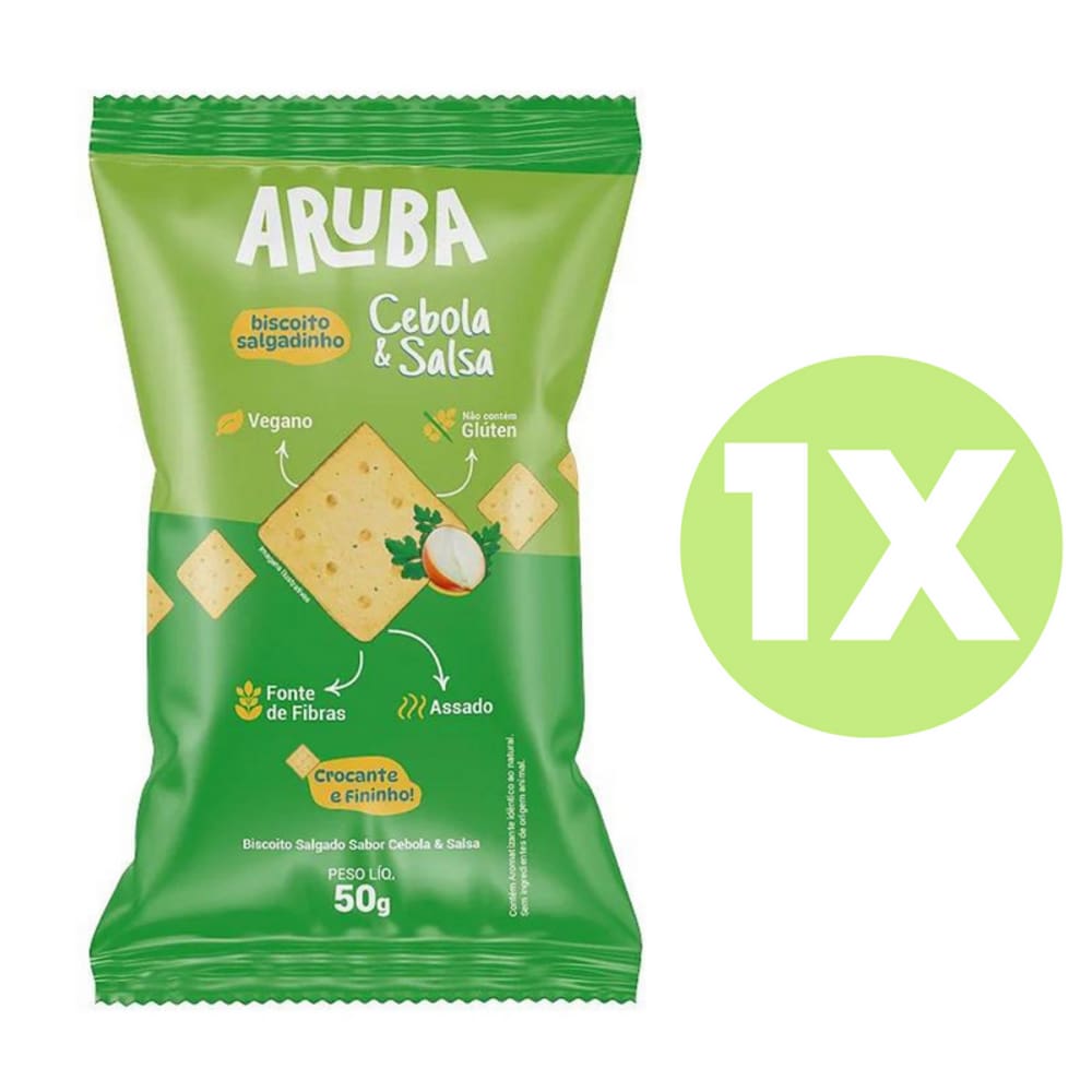 Biscoito Salgado Sabor Cebola e Salsa Sem Glúten Aruba 50g
