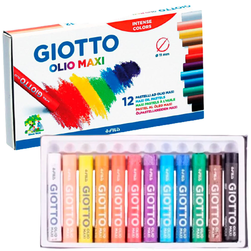 Giz pastel Oleoso 12 cores Olio Maxi Giotto