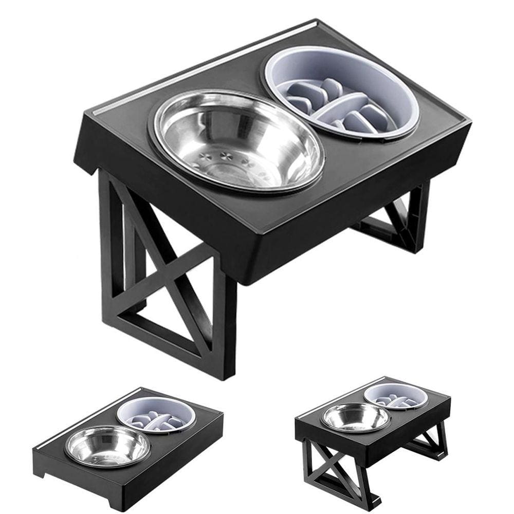 Comedouro Bebedouro Duplo Pet Elevado Inox Cães Ajustável