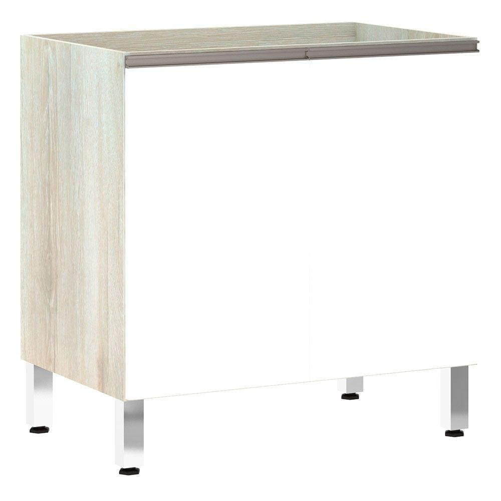 Balcão Sem Tampo 80cm Luci Legno Crem e Branco