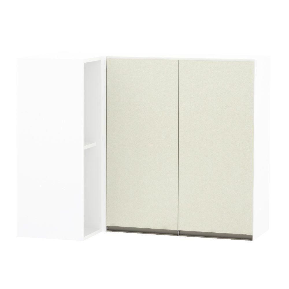 Armário Canto Reto Conjugado 2 Portas C/Nicho Lateral Branco