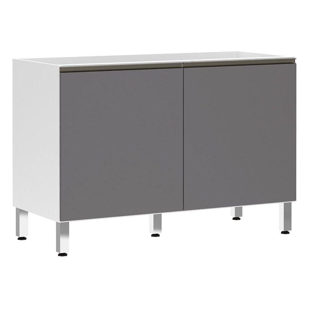 Balcão De Pia Sem Tamp 120cm Branco Com Cinza Puro