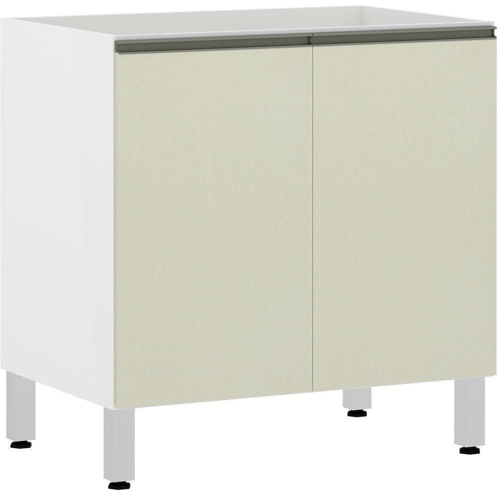 Balcão Sem Tampo 80cm Branco Com Kashmir