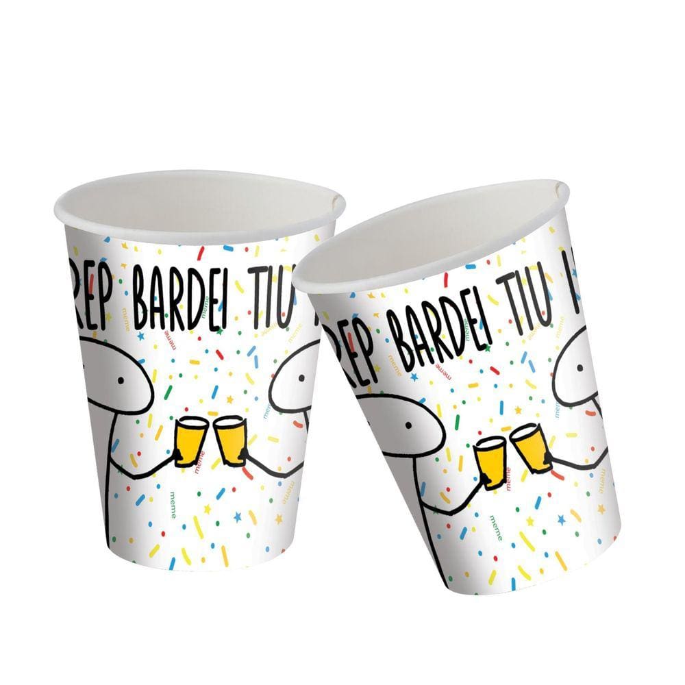 8 Copo Papel 200 Ml Flork Meme Festa Infantil Aniversario