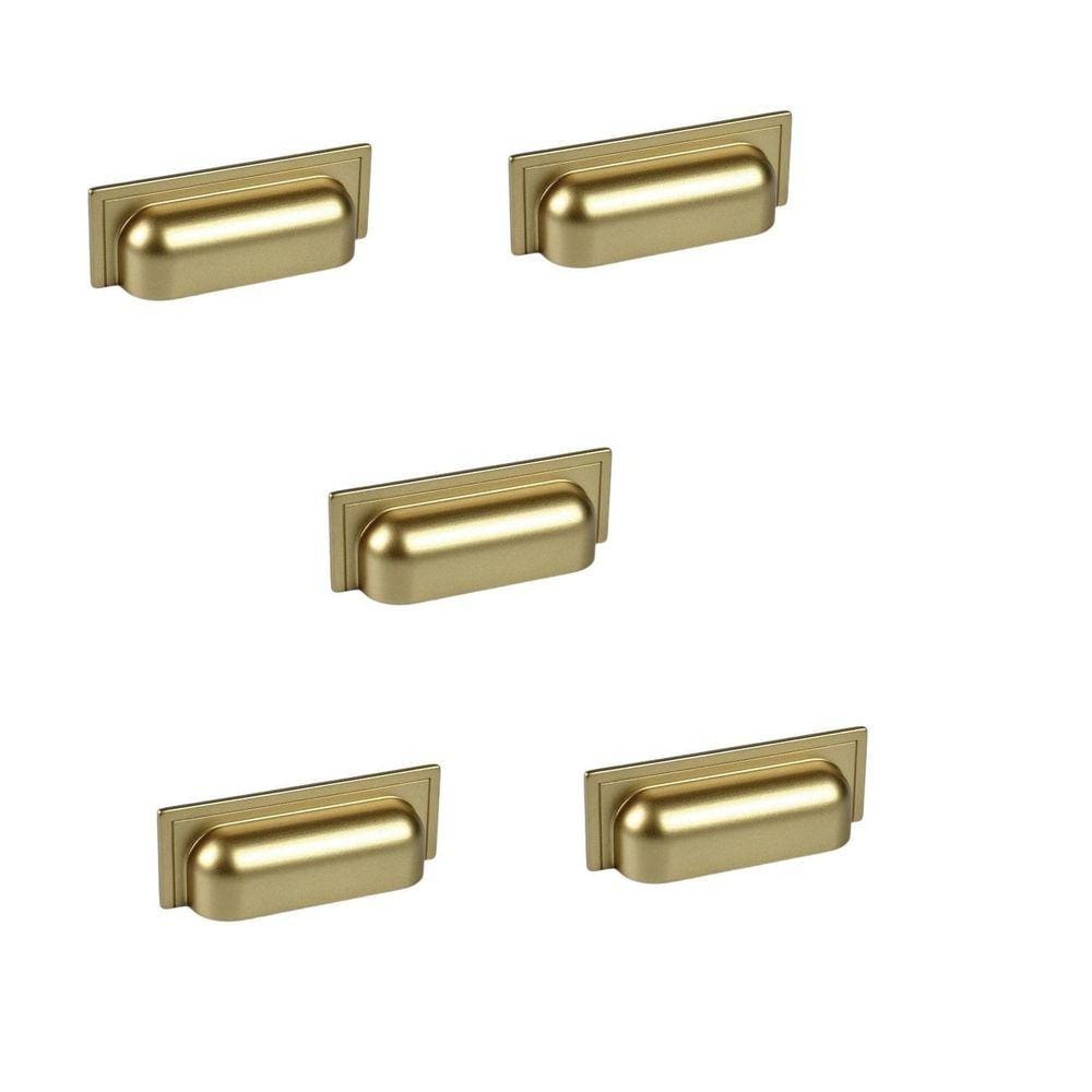 Kit 5 Puxador Plymouth Zen Dourado Concha 80Mm Zp5420.955