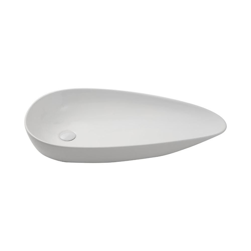 Cuba De Apoio Para Banheiro Gota Slim Louça Cerâmica 76,5 cm Pingoo.casa - Branco