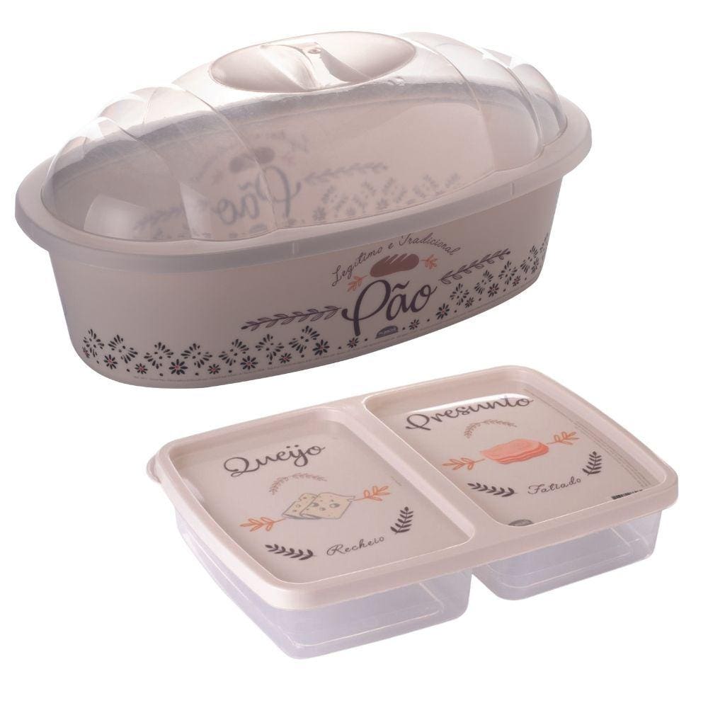Kit porta frios e pães 2 peças Plasutil