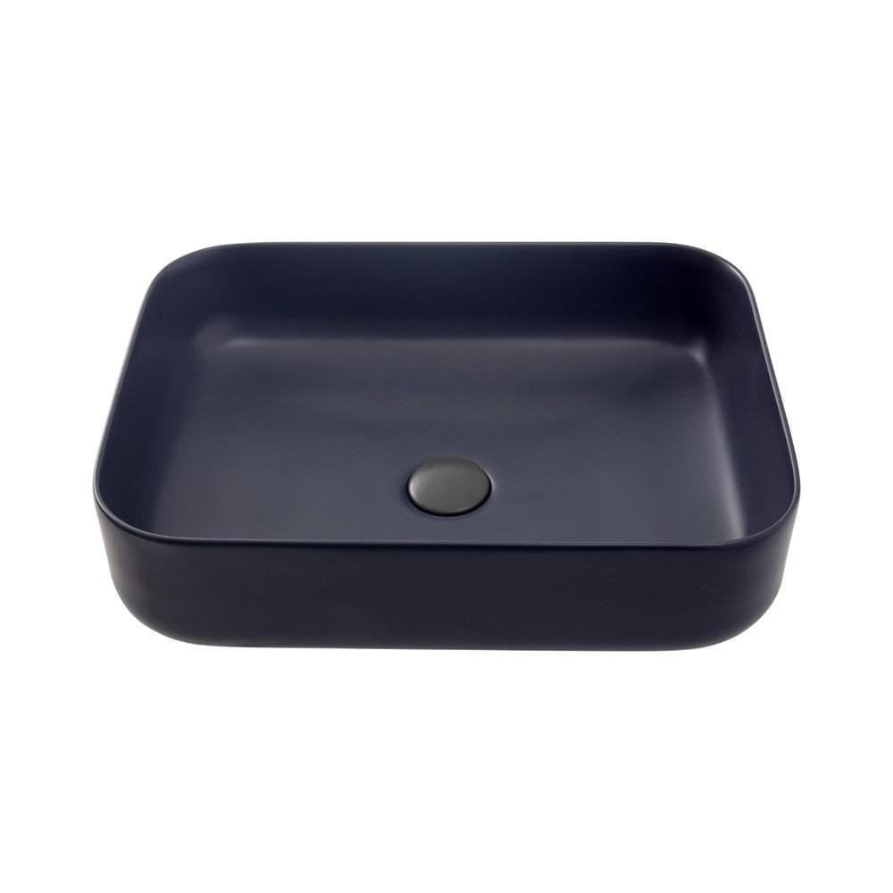 Cuba De Apoio Para Banheiro Retangular Slim Louça Cerâmica 50,5 cm Fluorita Pingoo.casa - Cinza Fosco