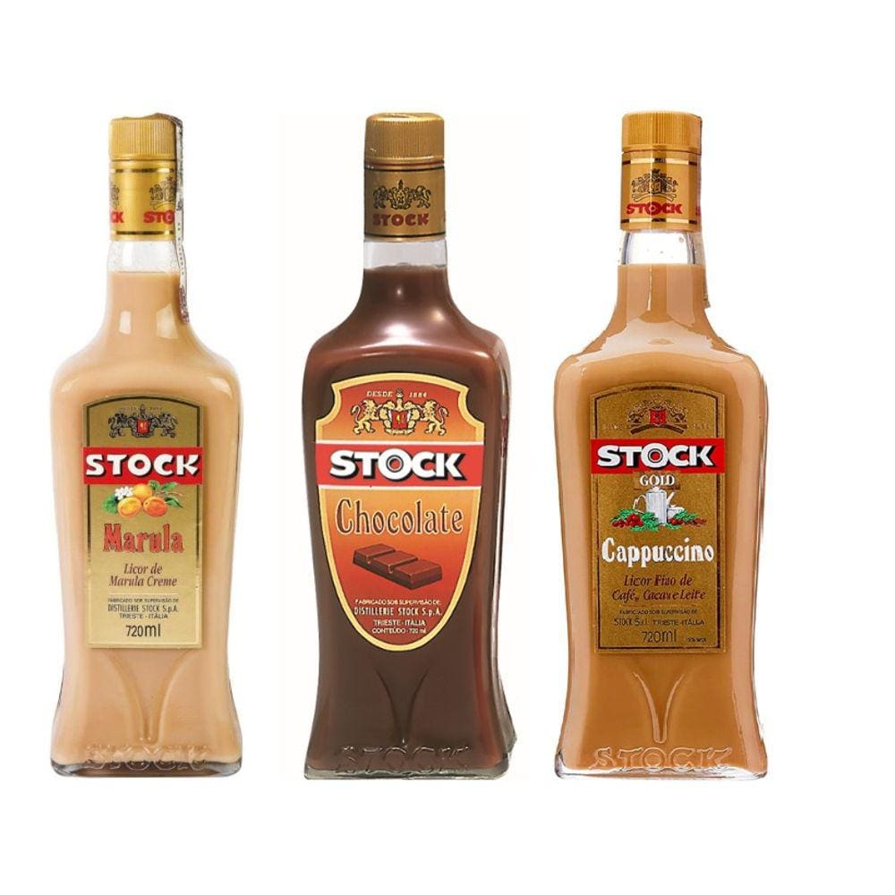 Kit Licores Stock Marula, Chocolate E Cappuccino 720ml Cada