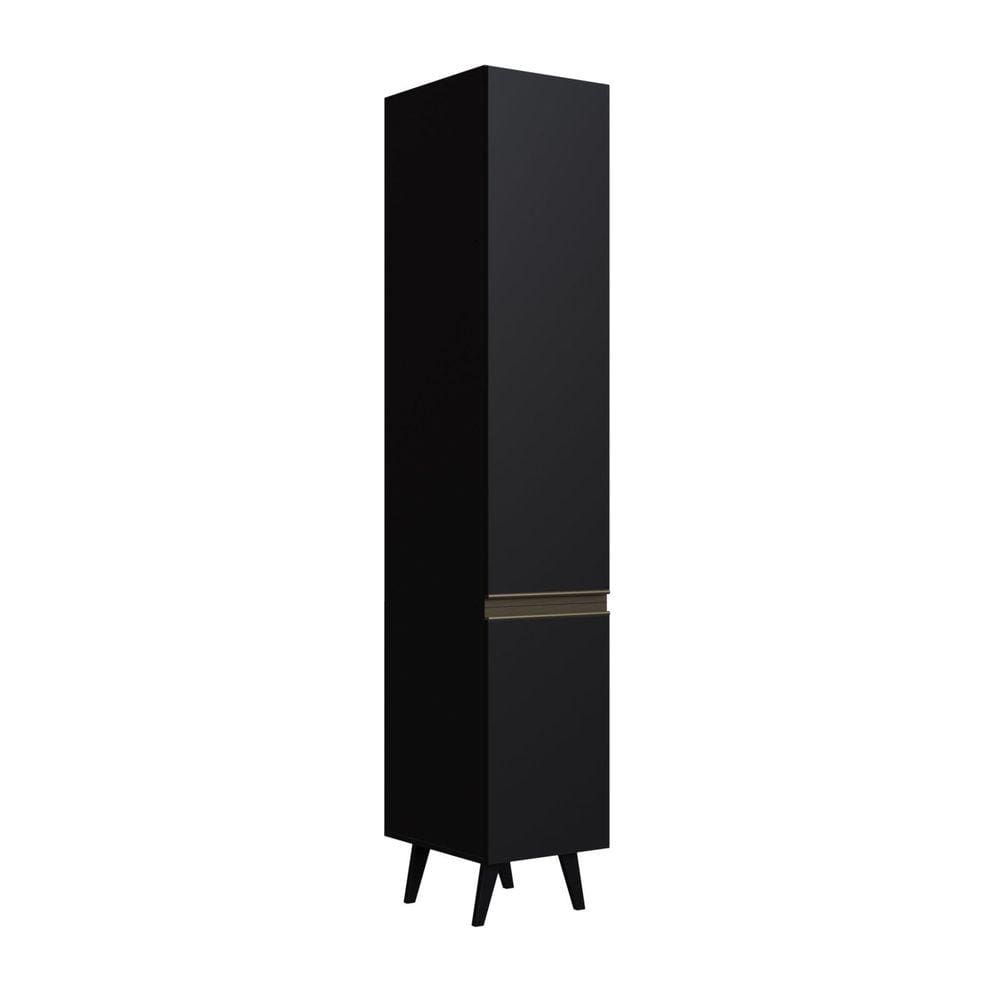 Paneleiro 40cm com Pés 2 Portas Retrô Preto