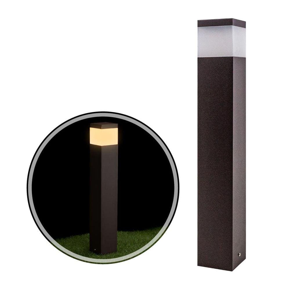 Poste Luminária Balizador Alumínio Jardim 50cm Marrom p/ E27 ST222