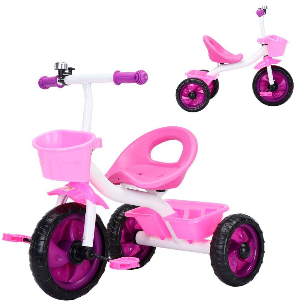 Triciclo Infantil Pedal 3 Rodas Passeio Bicicleta Segurança Jony Rosa - Baby Style