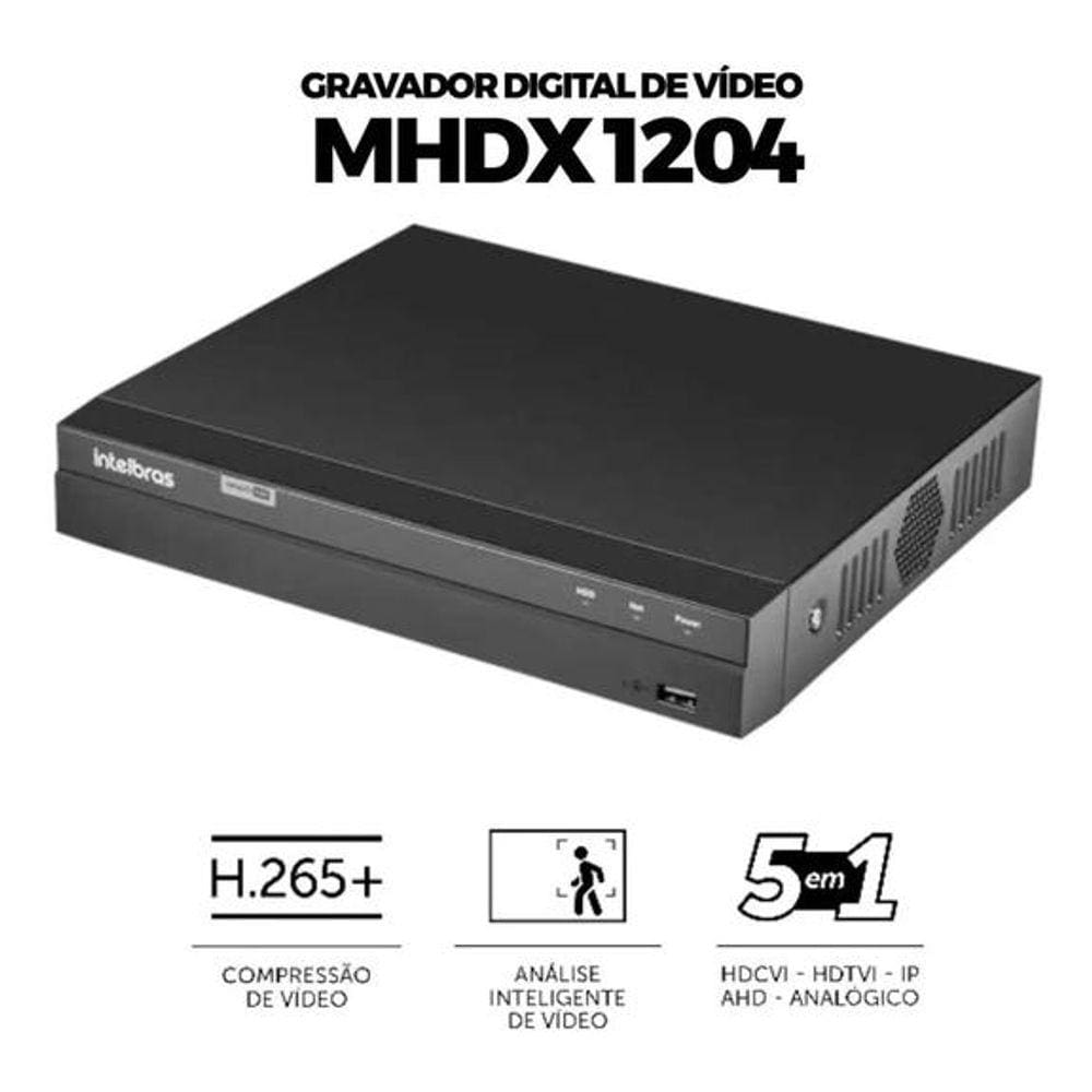 Kit Gravador Digital Dvr Mhdx 1004-c Intelbras + Hd 500gb Nb