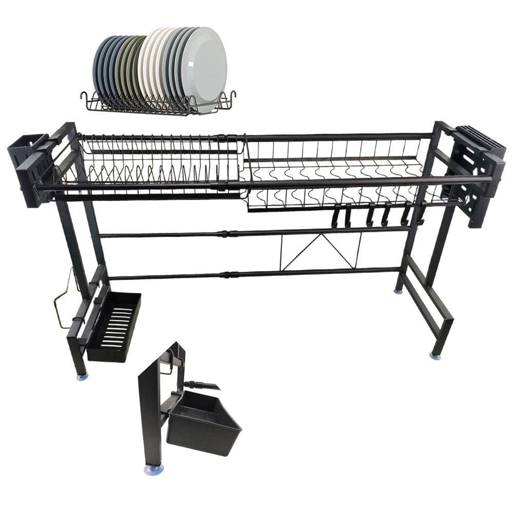 Escorredor de Louça Cozinha Modular Ajustavel Pia Bancada Utensilios Prato Talheres Copo Gancho Prateleira Resistente Duravel Organizaçao