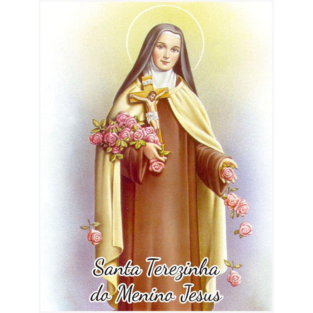 Quadro Santa Terezinha Menino Jesus MDF s/ Moldura (p/ Pendurar) - 30x40 cm
