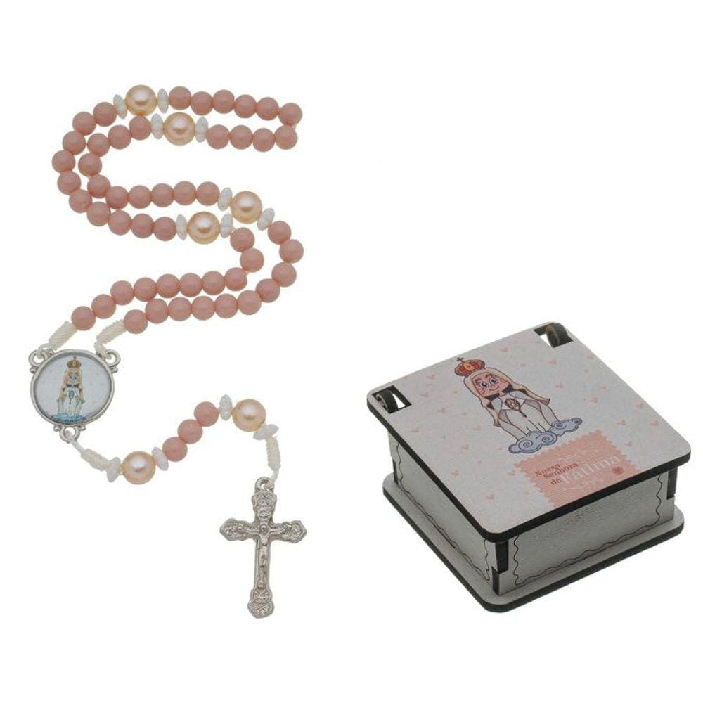 Terço Infantil Nossa Senhora de Fátima  com Caixa