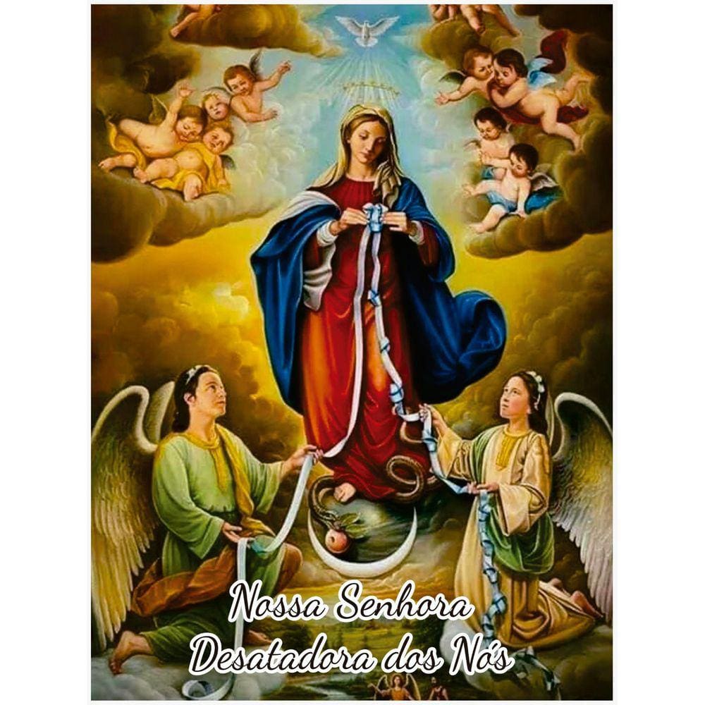 Quadro Nossa Sra. Desatadora Nós MDF s/ Moldura (p/ Pendurar) - 30x40 cm