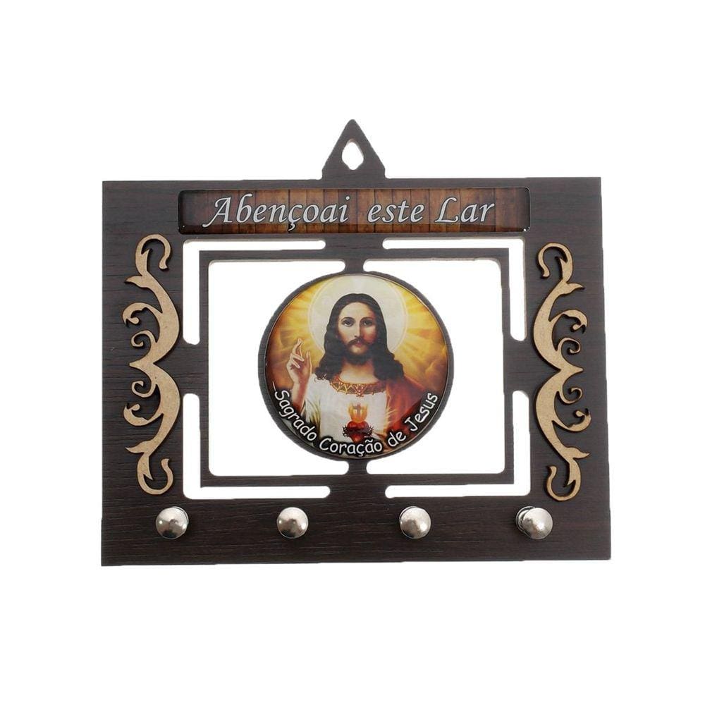 Porta Chaves do Sagrado Coração de Jesus - 11x15 cm