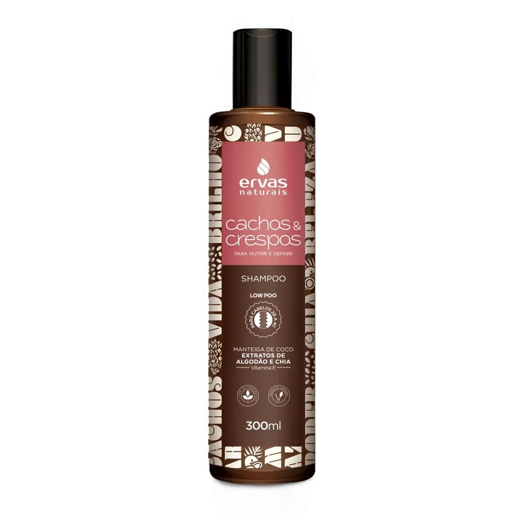 Shampoo Cachos e Crespos 300ml - ERVAS NATURAIS