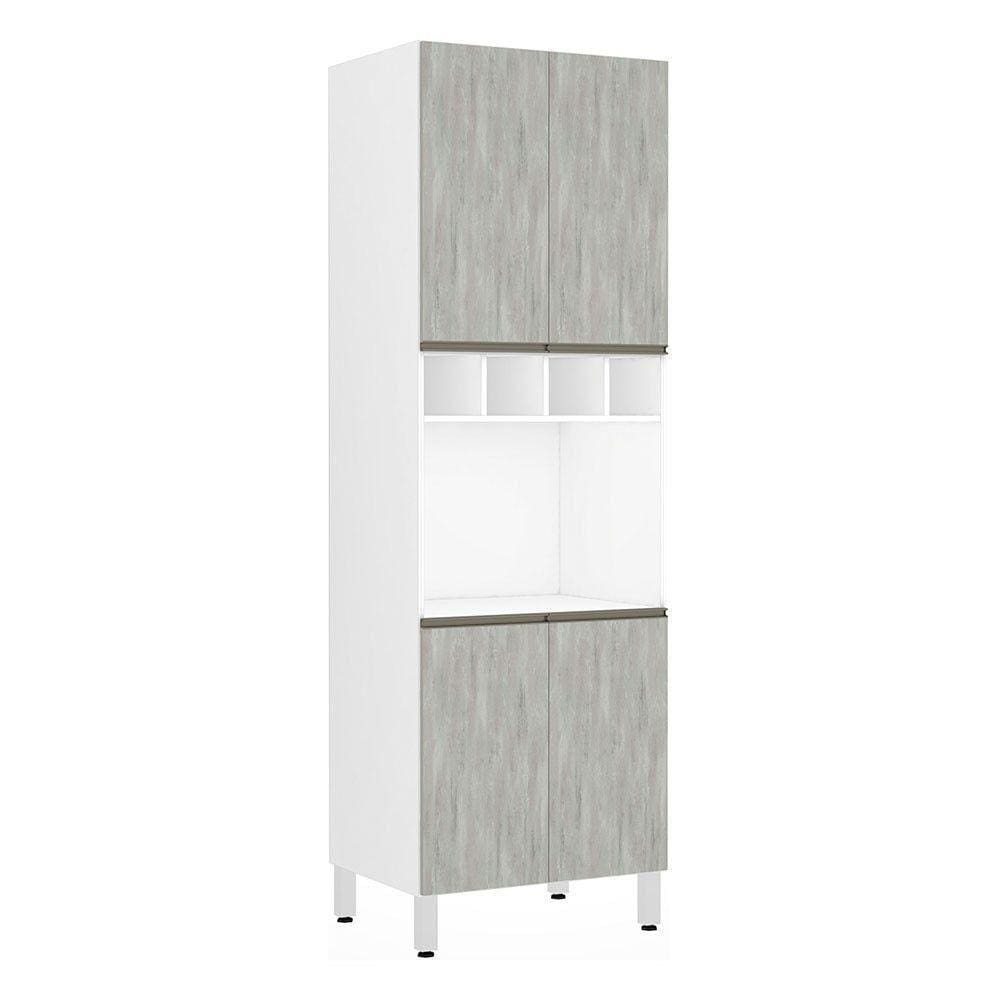 Paneleiro Perola 70 Cm C/ Nicho Microondas Branco C/ Concret