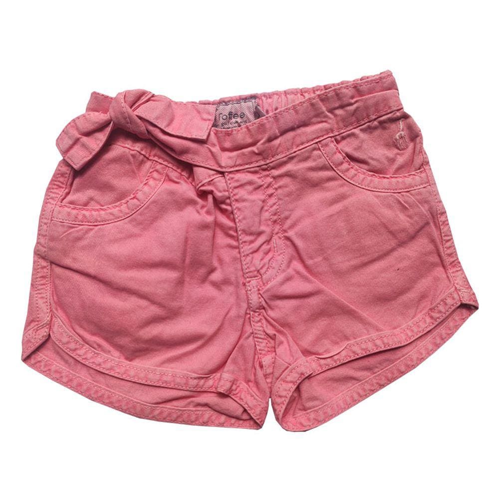 Shorts Jeans Infantil Feminino Toffee Cor Rosa - 3 a 6 meses