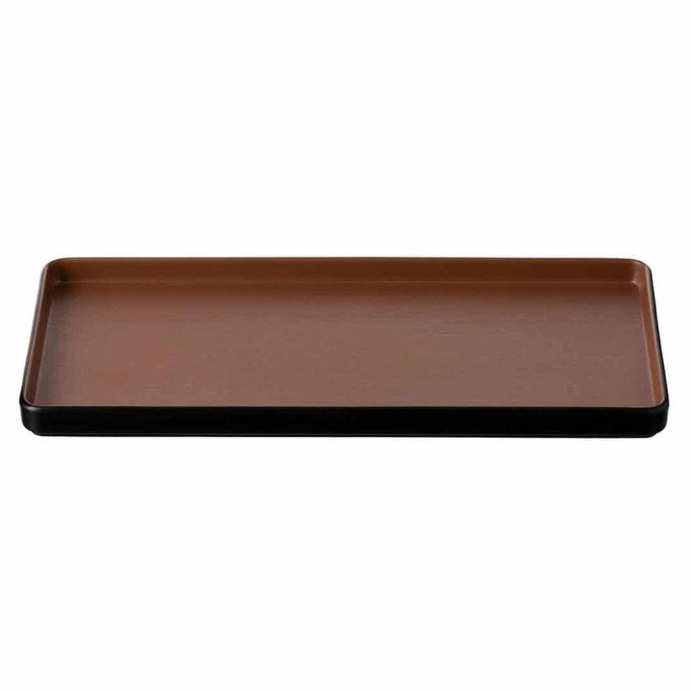 Prato Retangular Dual Color 32 cm Melamina Terra Cota Gourmet Mix