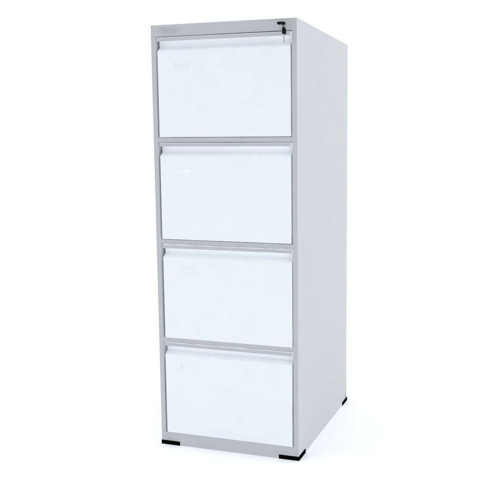 Arquivo De Aço 4 Gavetas Pandin Rptcm - Cinza/Branco