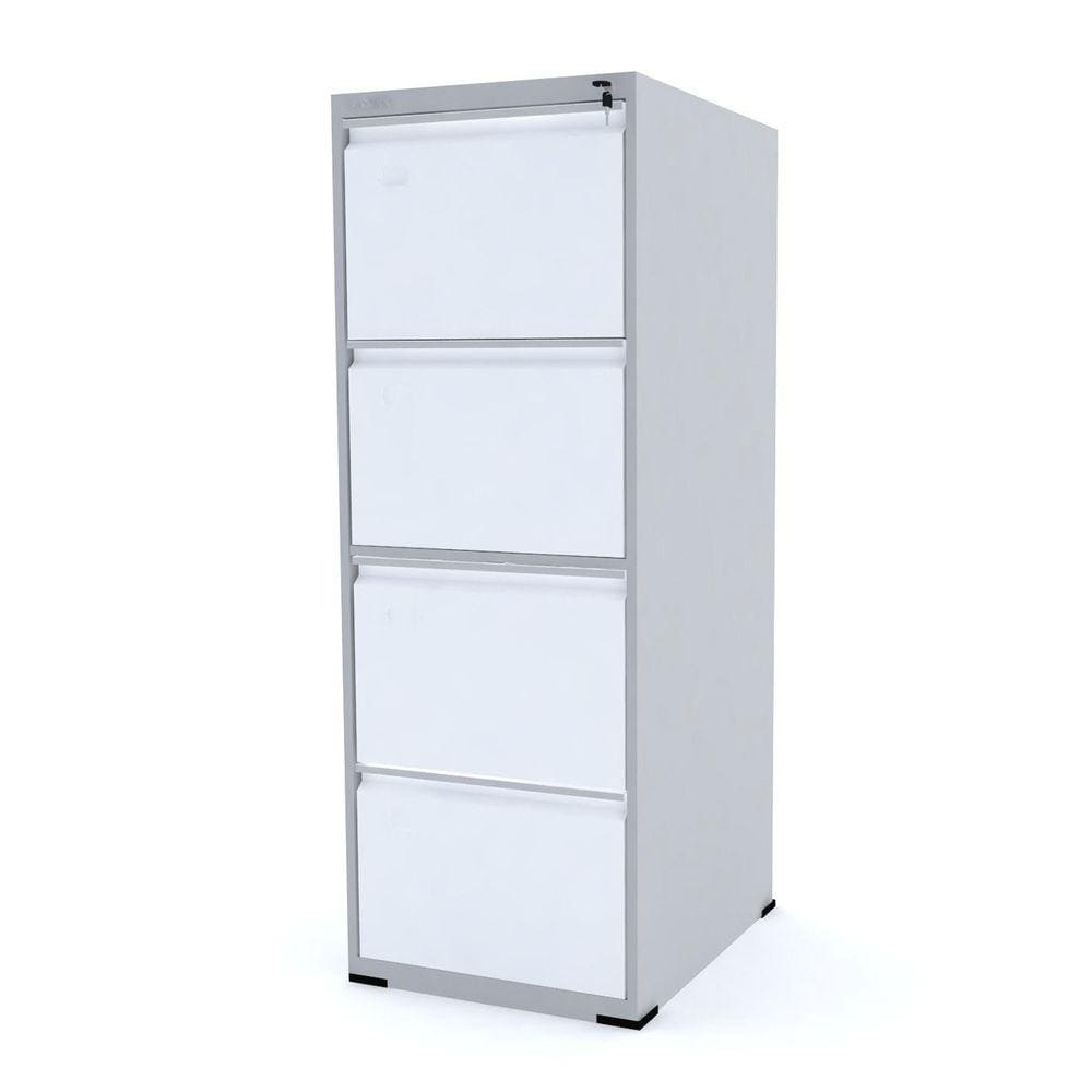 Arquivo De Aço 4 Gavetas Pandin Slm - Cinza/Branco