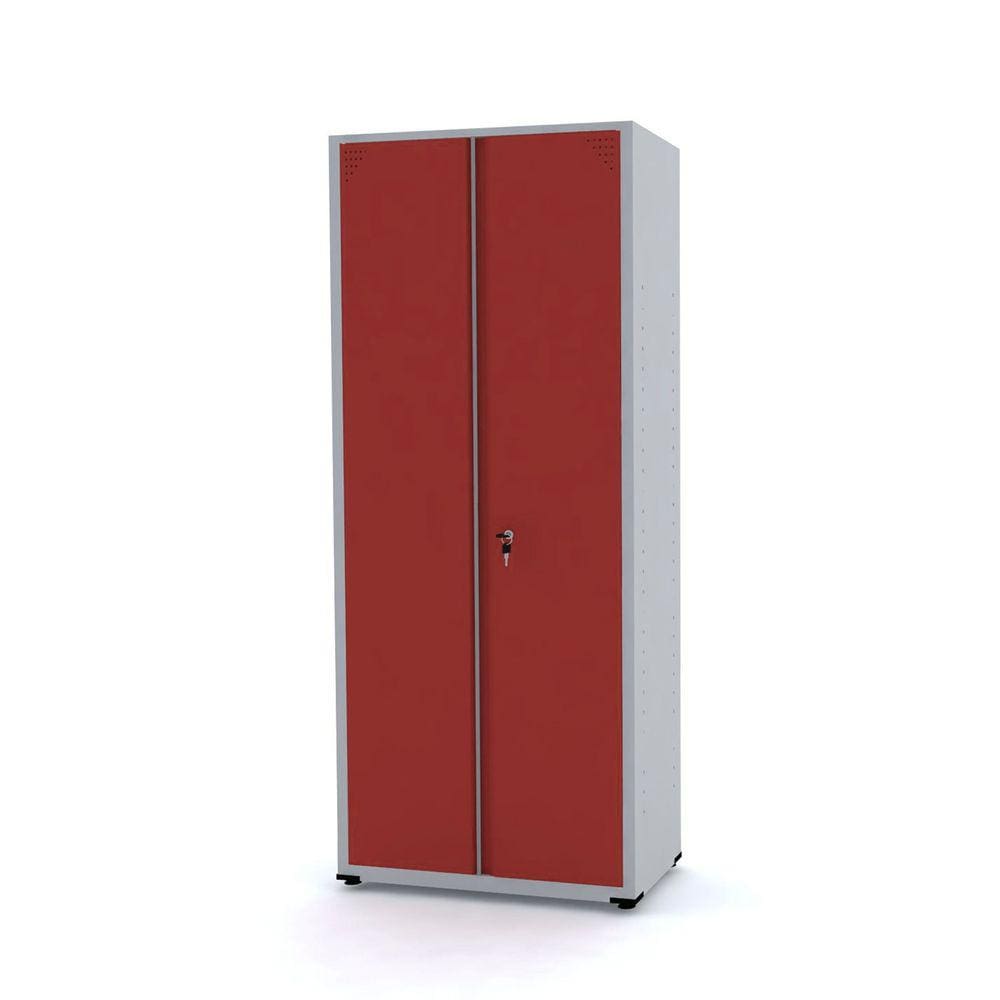 Armário De Aço 190X80x40 Pandin Ap409sl - Cinza/Vermelho