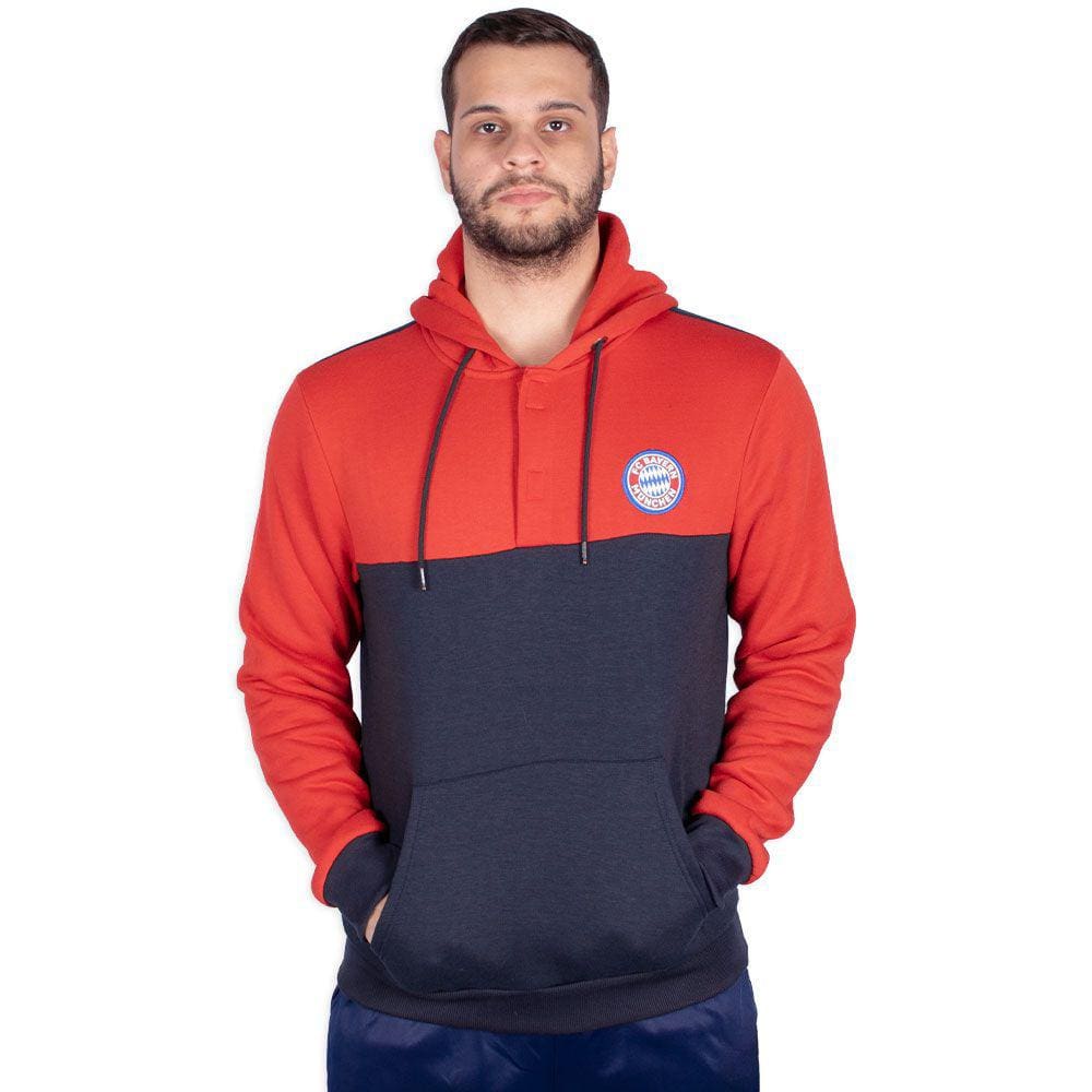 Moletom Bayern Canguru Vermelho Azul