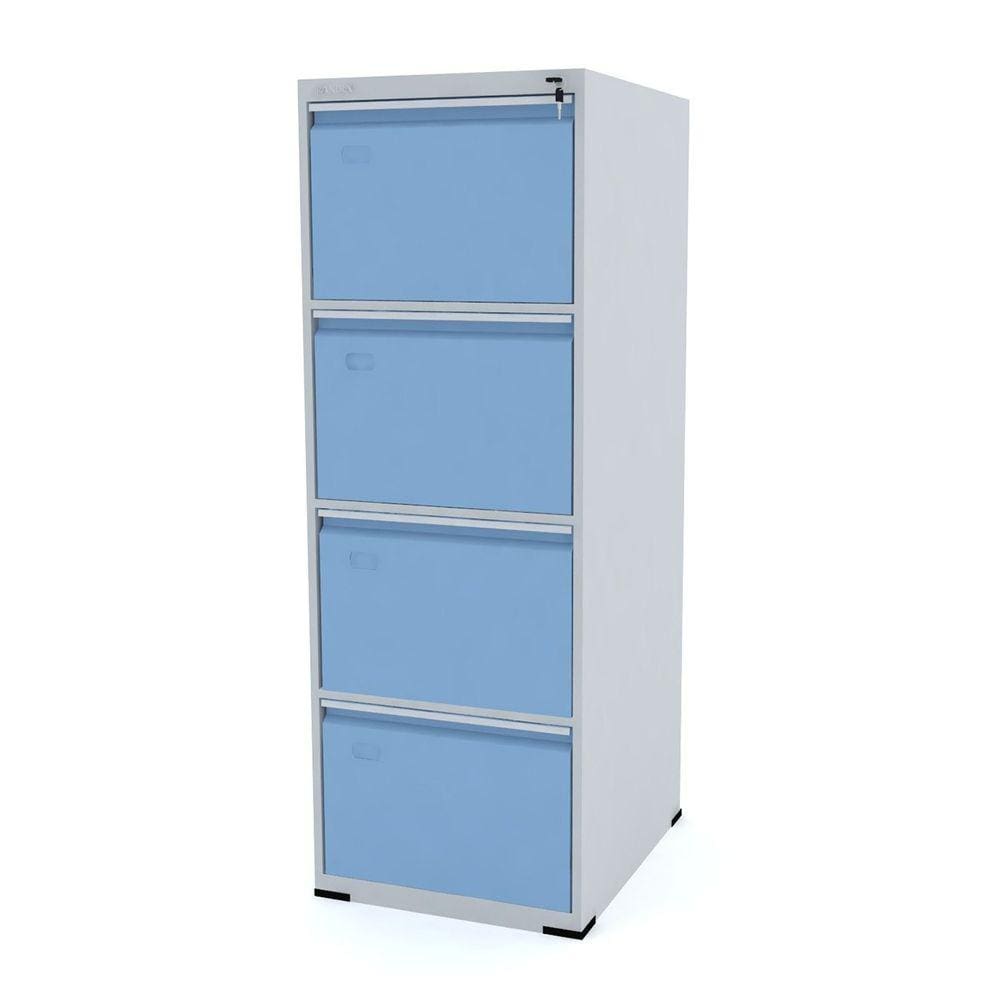 Arquivo De Aço 4 Gavetas Pandin Rptcm - Cinza/Azul Dalí