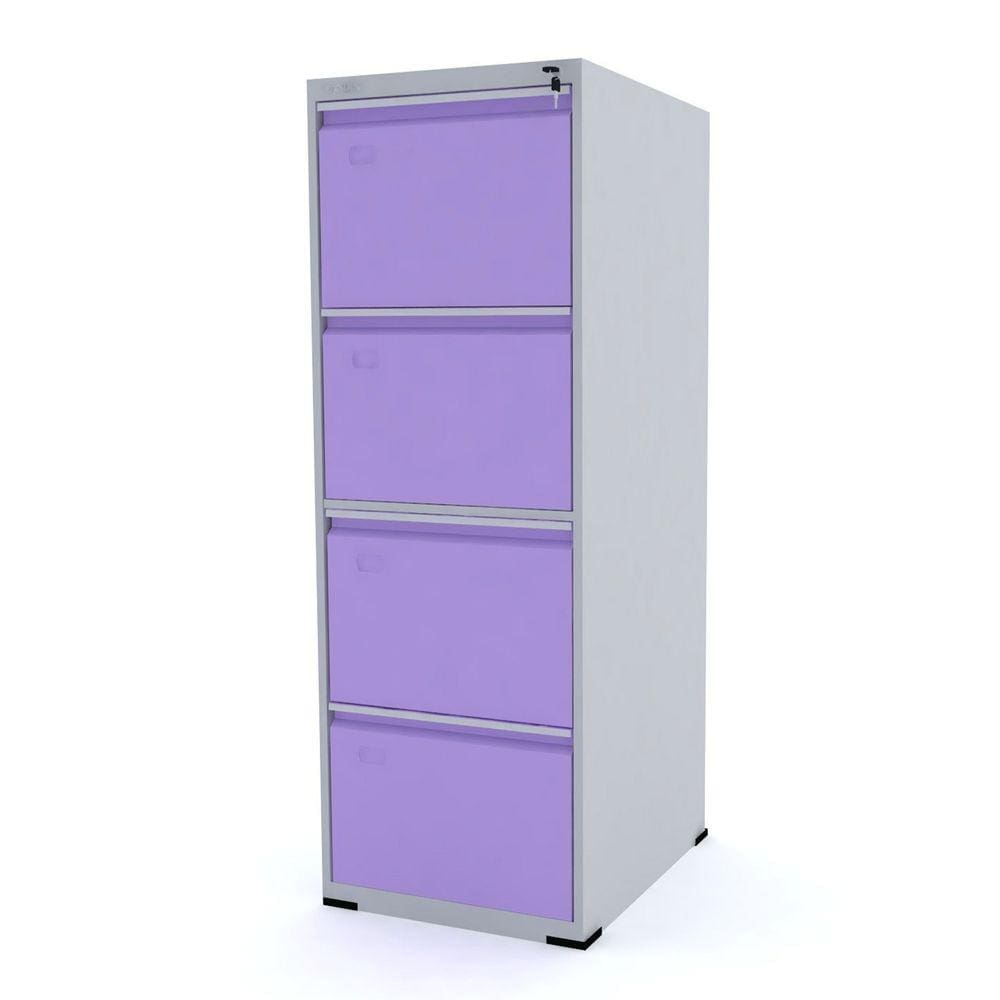 Arquivo De Aço 4 Gavetas Pandin Slm - Cinza/Lilás