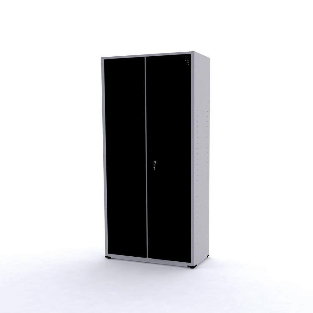 Armário De Aço 200X90x40 Pandin Ap402sl - Cinza/Preto