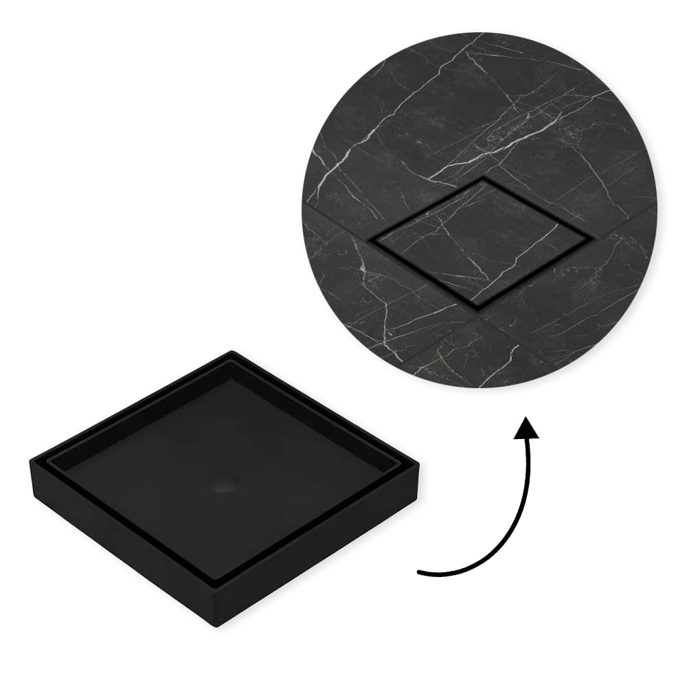 Ralo 15x15 Oculto Seca Piso/porcelanato Inteligente Preto