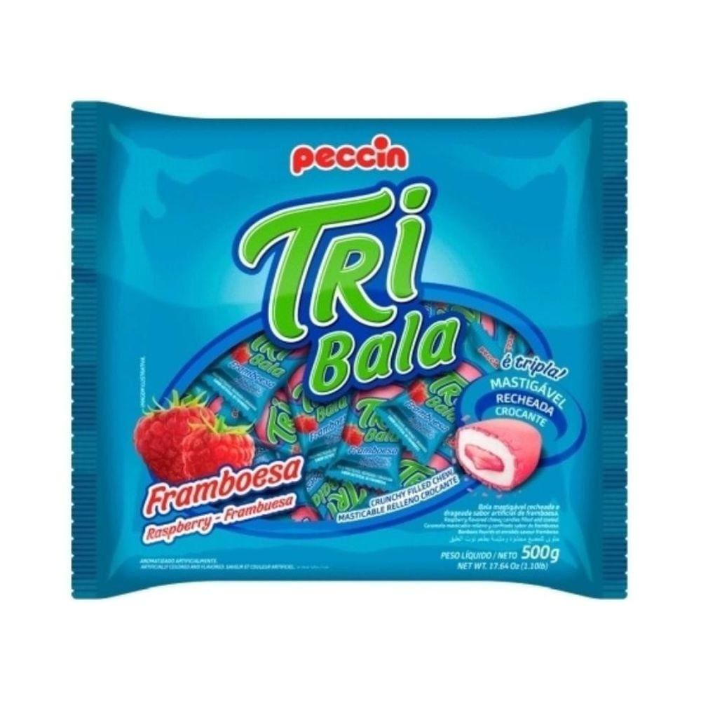 Bala Recheada Tribala Framboesa Pacote 500g
