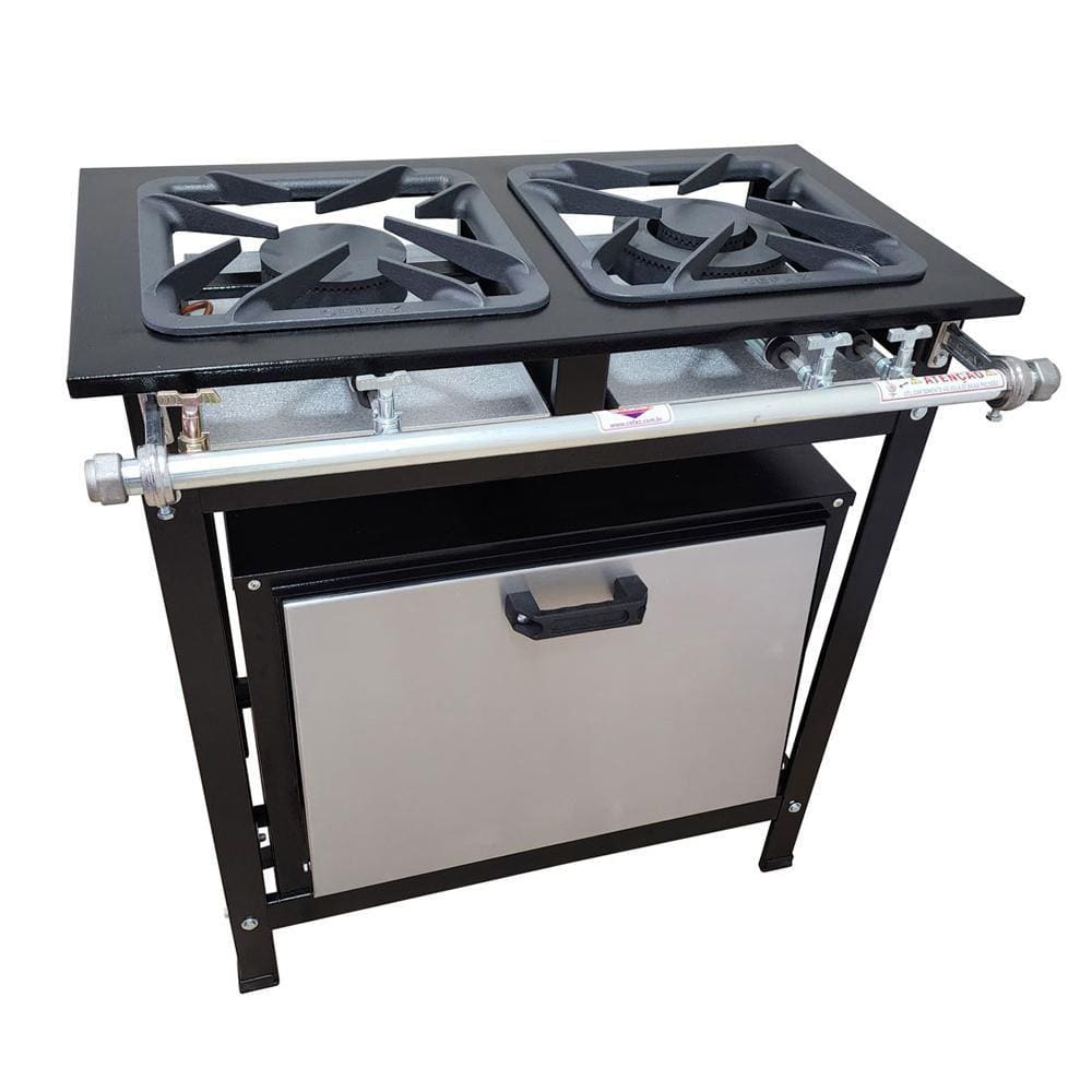 Fogão 2 Bocas Cefaz com Forno Linha Gold Baixa Pressão CFZG-118