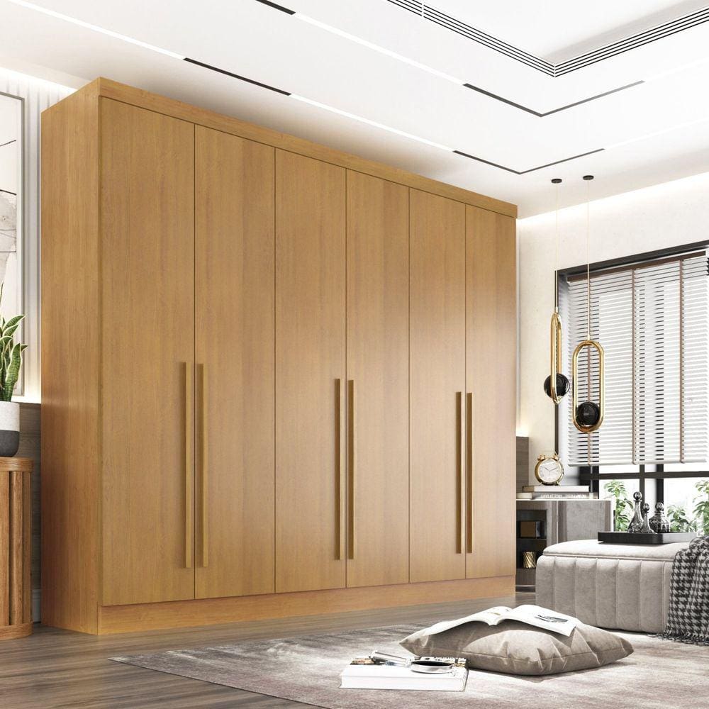 Guarda Roupa Casal 6 Portas 6 Gavetas Gramado 100% MDF Cinamomo