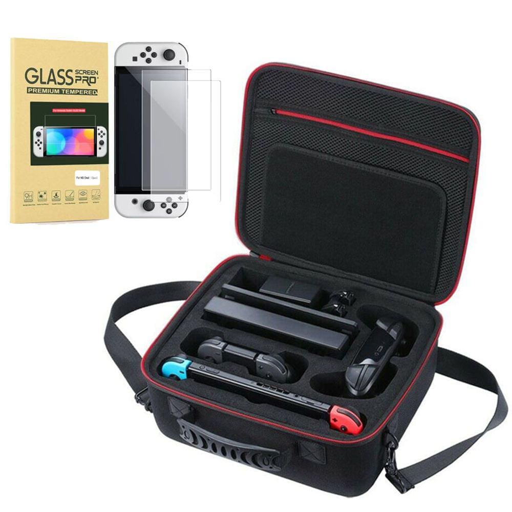 Bolsa Nintendo Switch Oled Maleta Cabe Tudo + 2 Películas