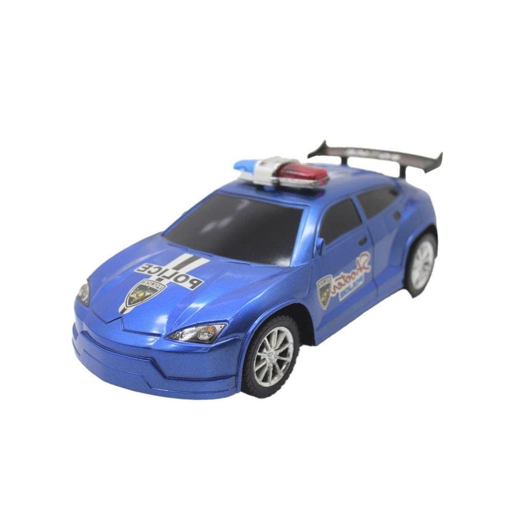 Brinquedo Carrinho Esportivo De Policia Fricção Azul