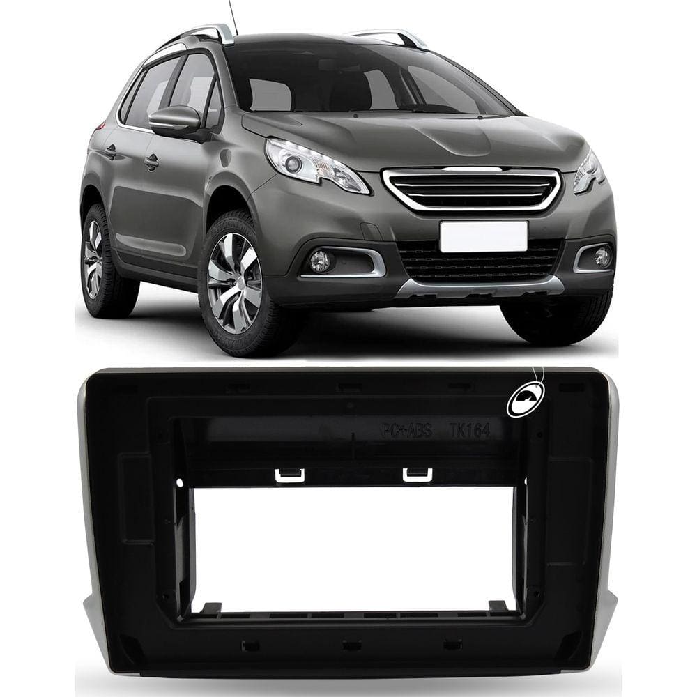 Moldura Painel 2 Din 10" Polegadas Peugeot 2008 2015 em Diante