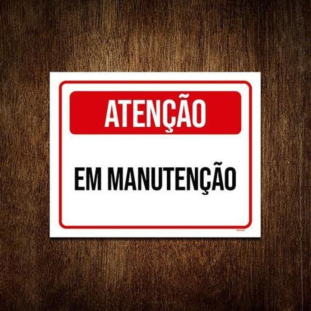 Kit 5 Placa Sinalização - Atenção Em Manutenção Ml3385