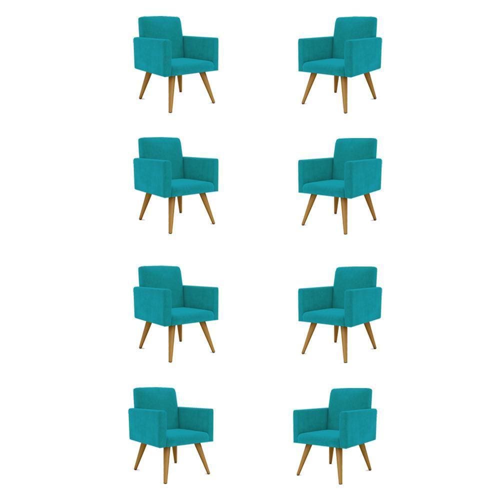 Kit 8 Cadeiras Poltronas Decorativas Escritório Recepção