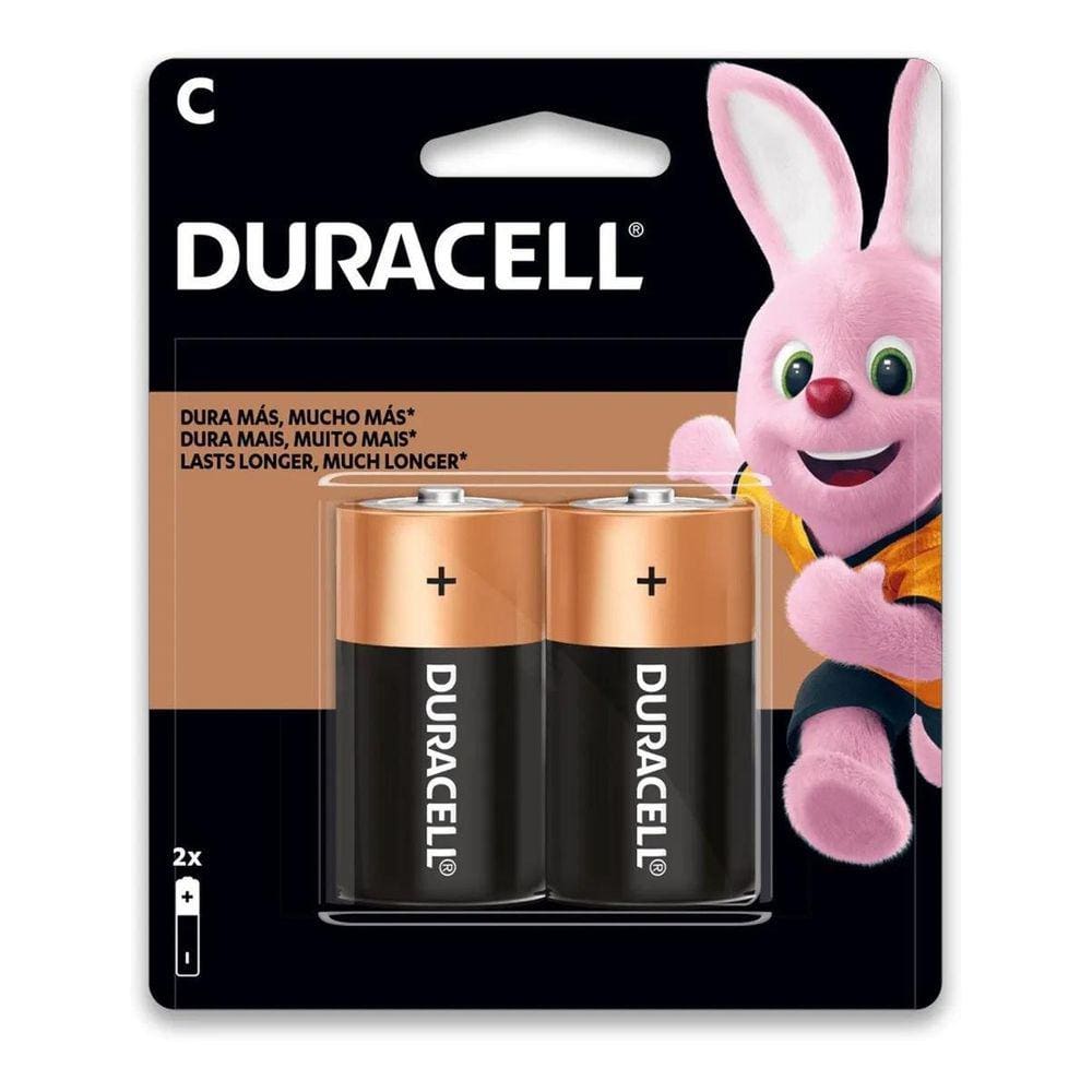 Pilha C Média Lr14 Alcalina Duracell Cartela 2 Unidades
