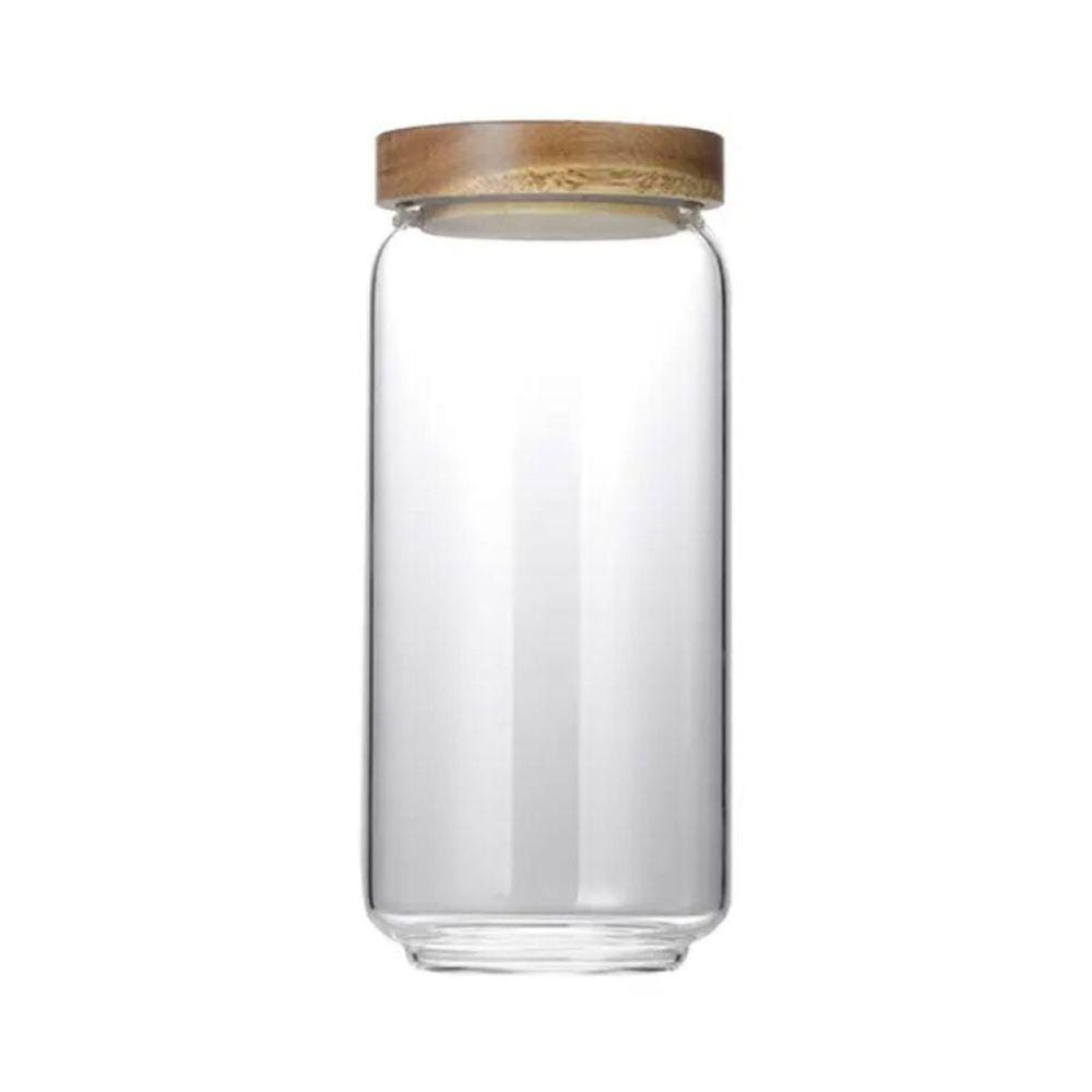 Pote de Vidro Hermético com Tampa De Bambu - 750 ml
