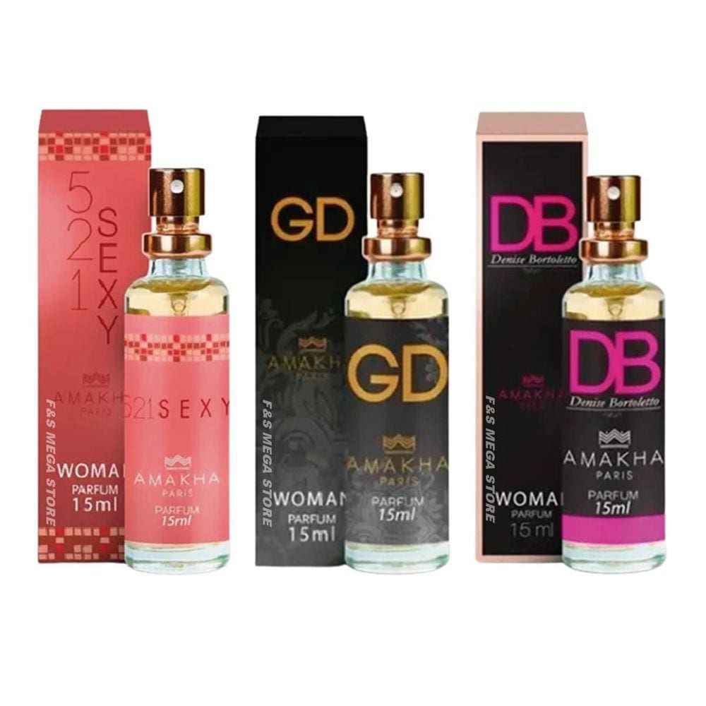 Kit 3 Perfume Feminino Amakha Paris 521 Sexy Gd Db